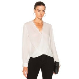 NWT L’Agence Rosario Silk Top in Ivory size Small